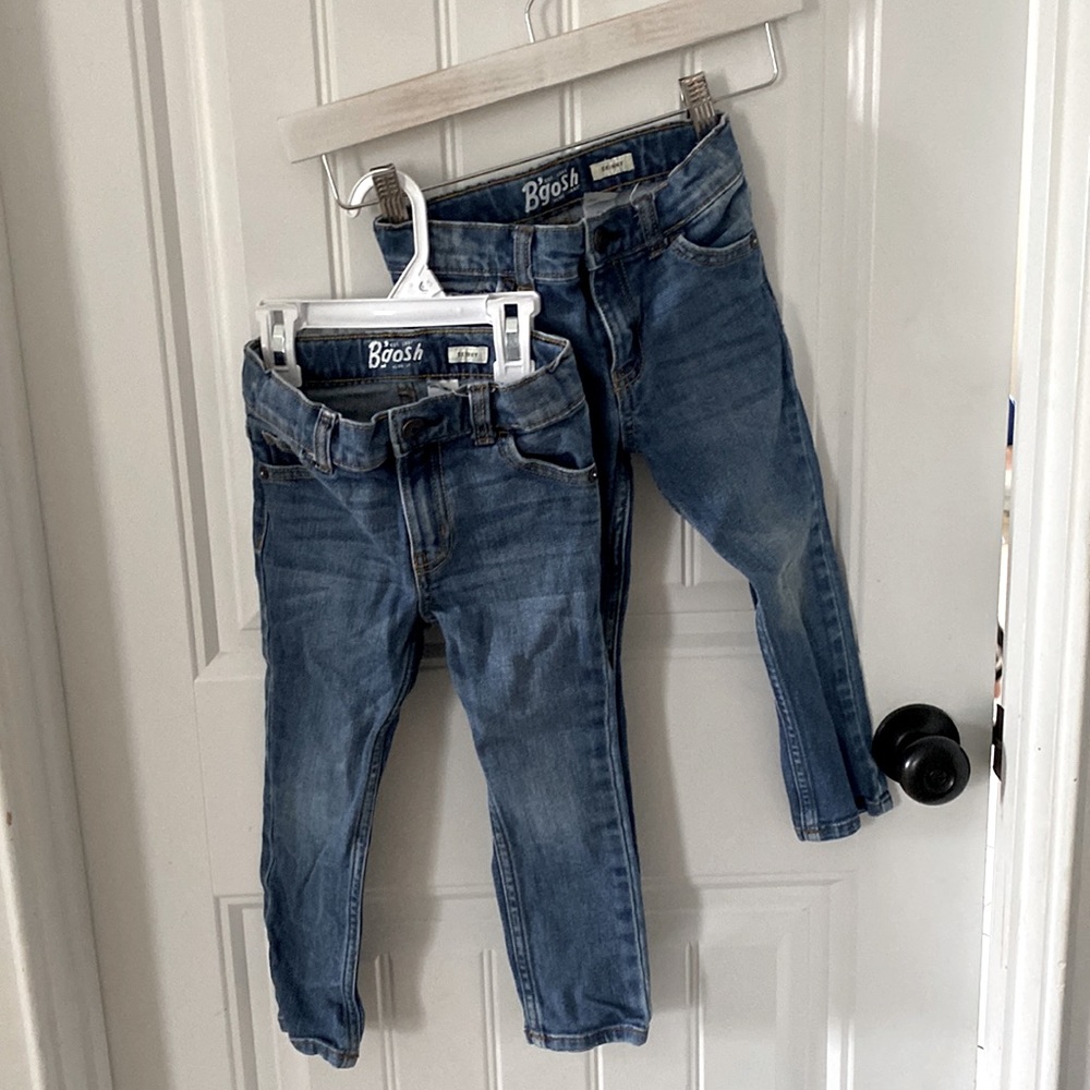 2 Pairs Boys Jeans 3T Osh Kosh skinny fit snap button closure